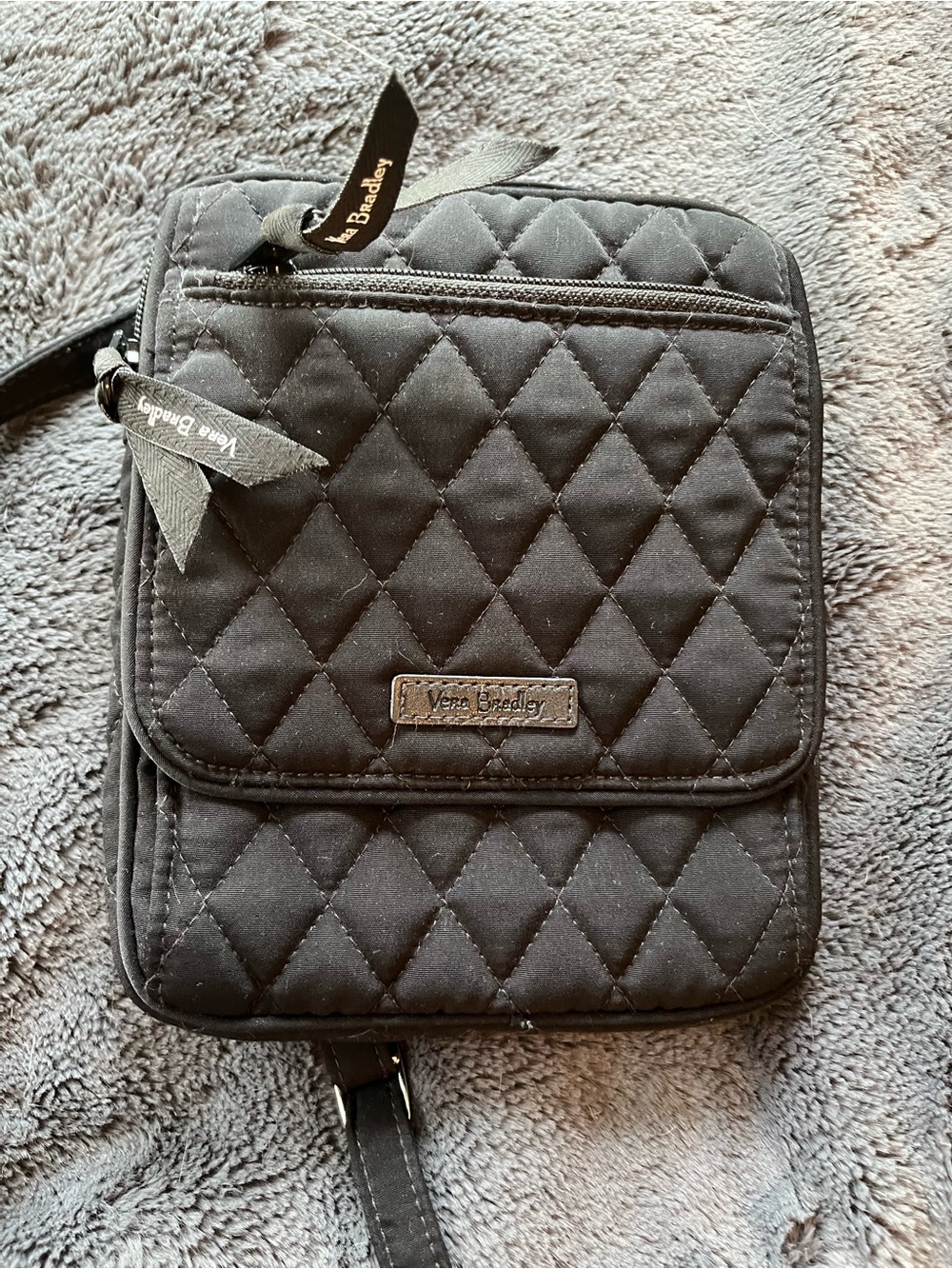Vera Bradley Quilted Black Crossbody Organizer